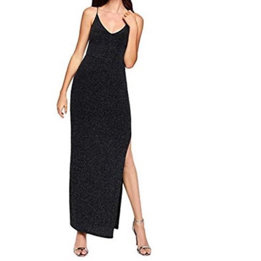 BCBGeneration Black V-neck Cami Maxi Knit Dress